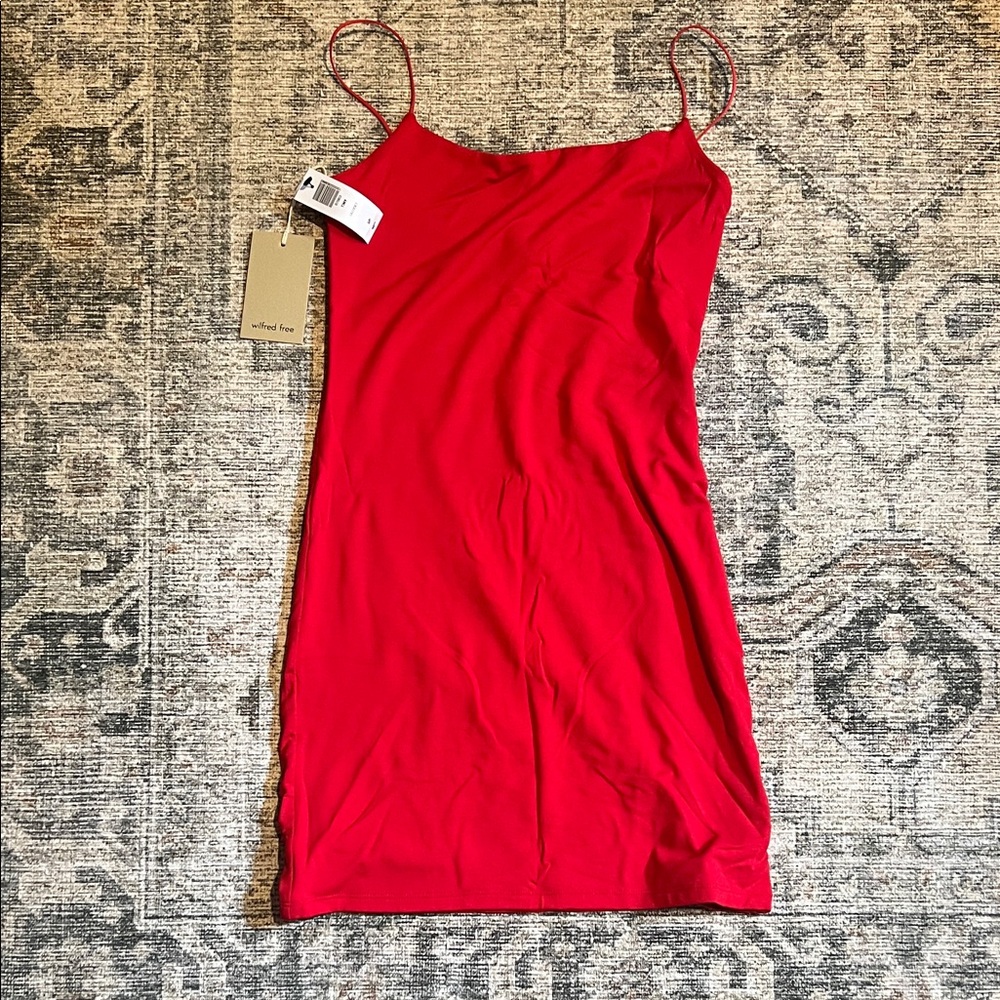 Aritzia Wilfred Red Slip Dress